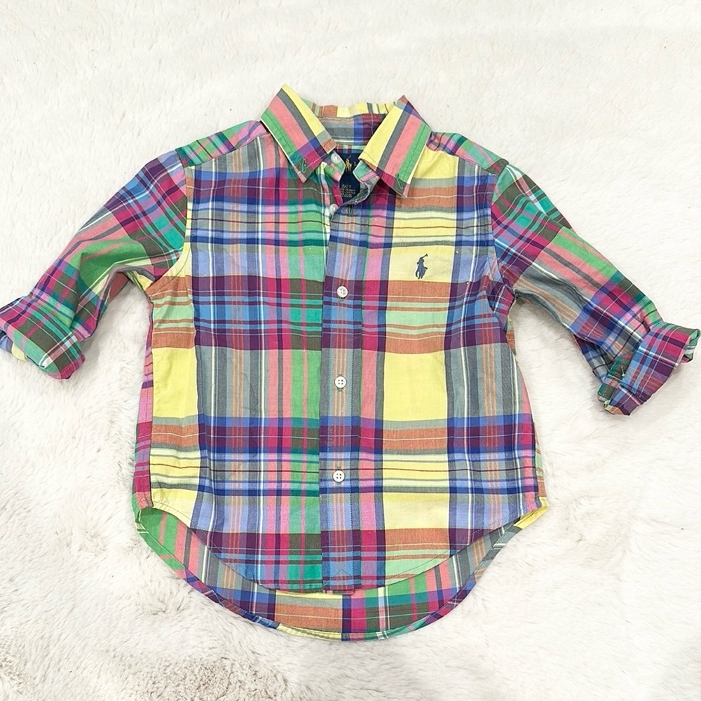 NWOT Ralph Lauren Toddler Plaid Long Sleeve Button Down Shirt size 2T